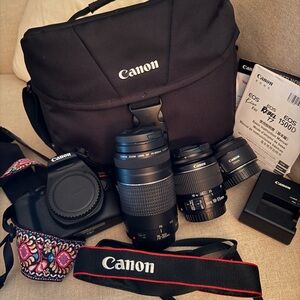 Canon Rebel T7 + 3 Lenses